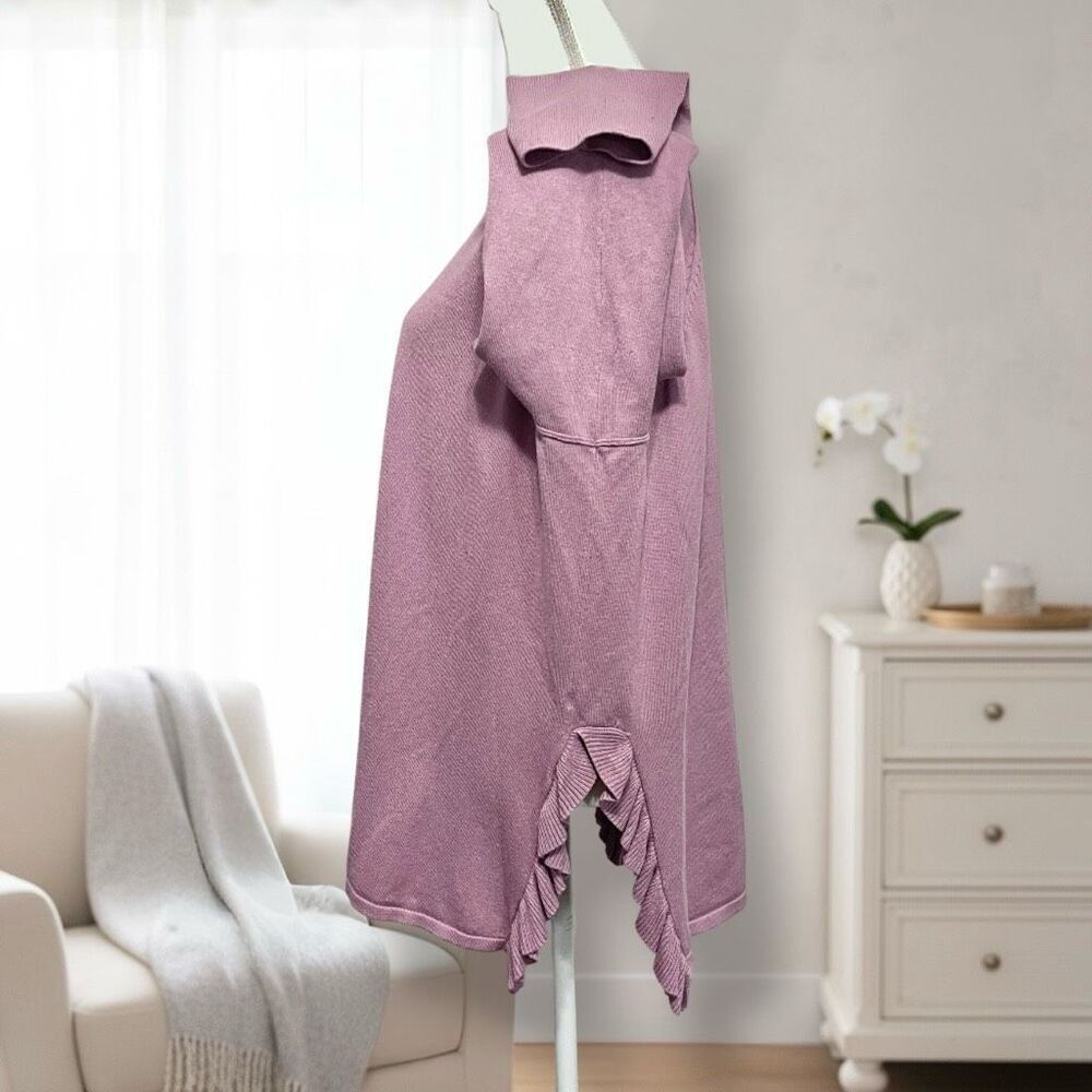 Avenue Mauve Pink Ruffle Sweater Sz 2X - Picture 7 of 10